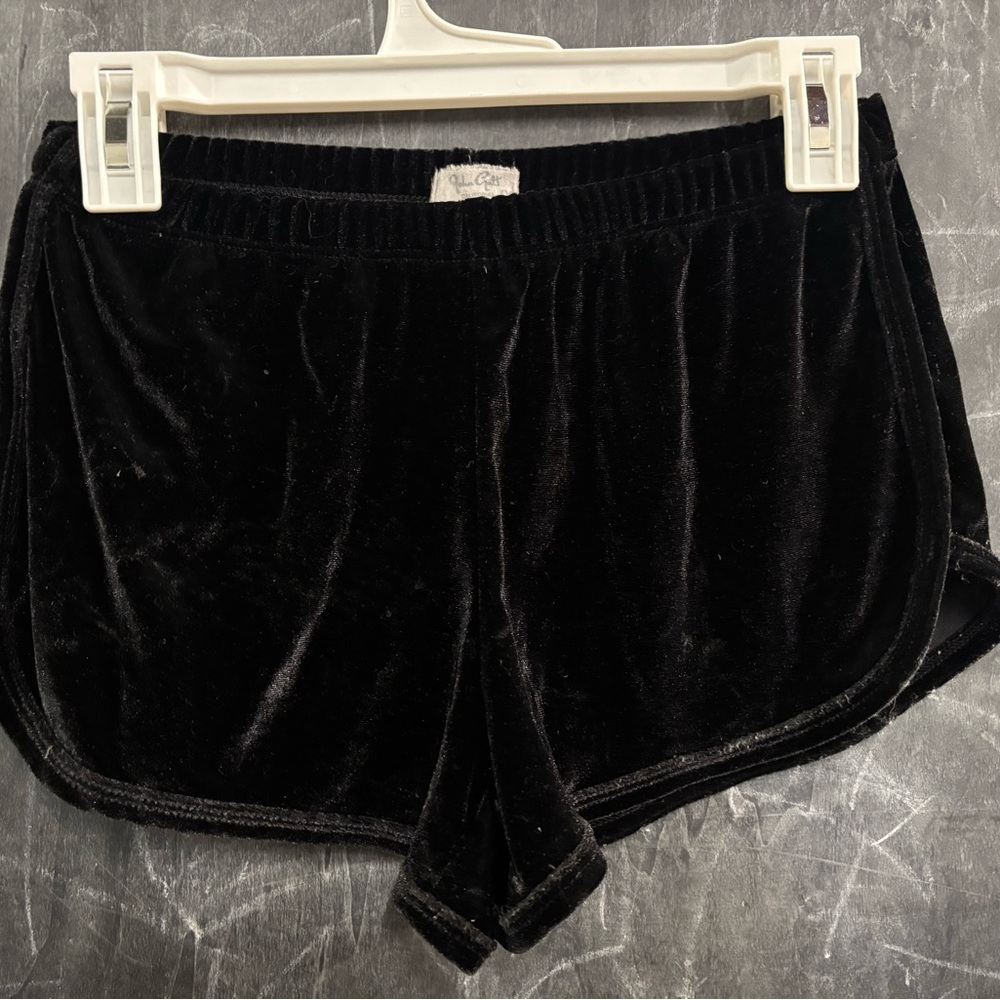Black velvet shorts